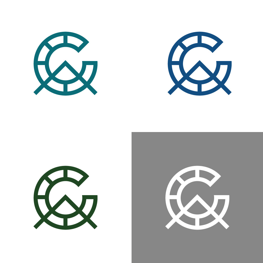 Letter G Mountain Logo Vector - Minimalist Outdoor Grid Icon