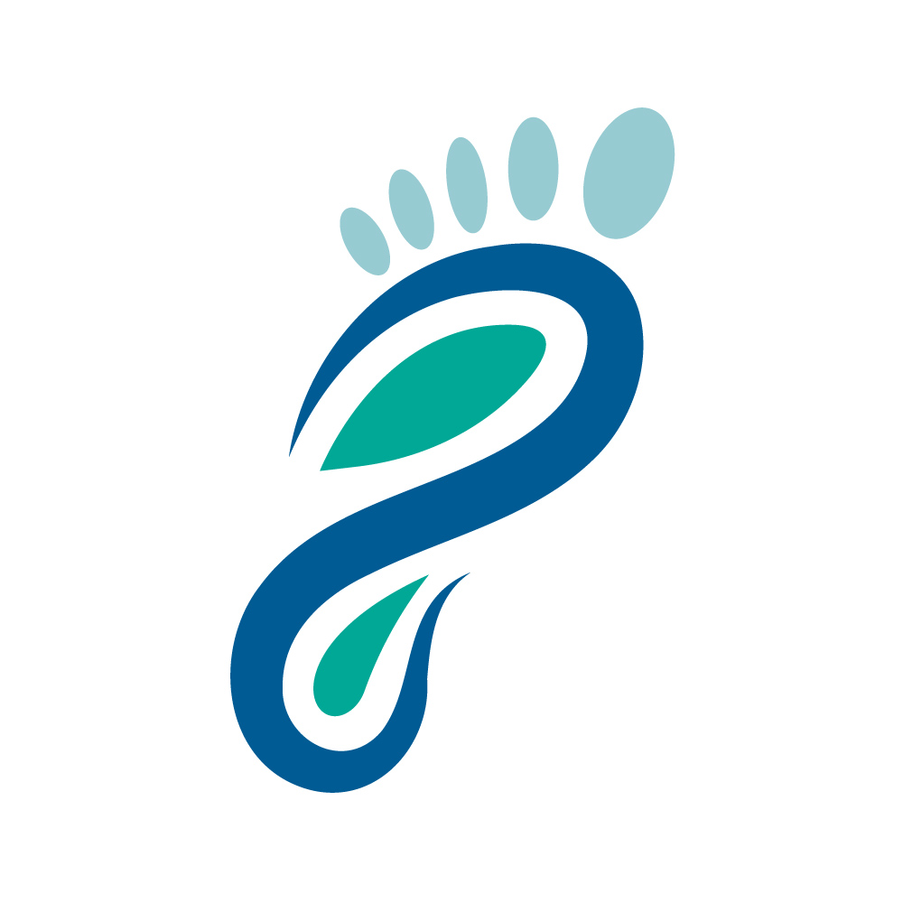 Abstract Footprint Logo - Modern Podiatry and Orthopedic Healthcare Vector
