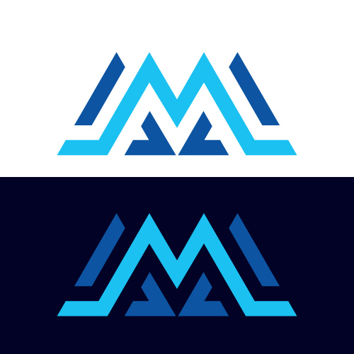 Modern Geometric Letter M Mountain Logo Vector
