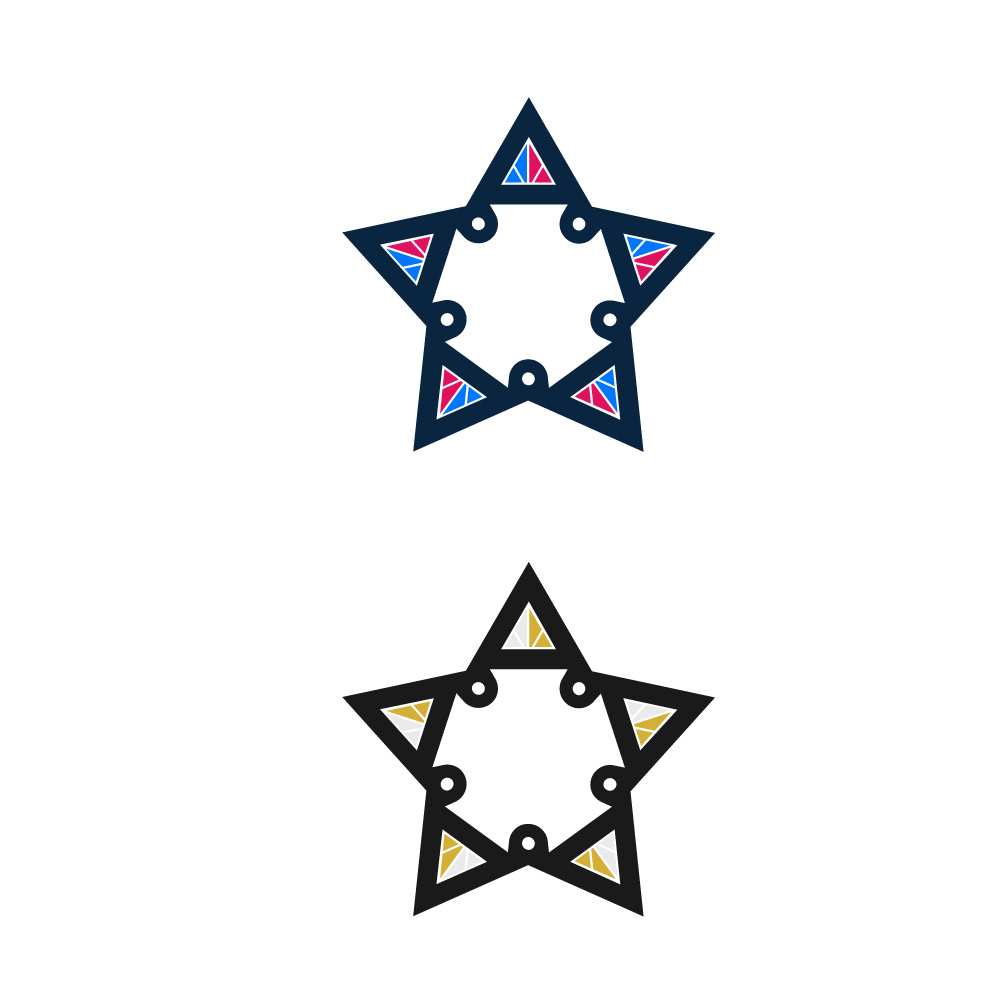 Abstract Geometric Star Teamwork Logo Vector Design