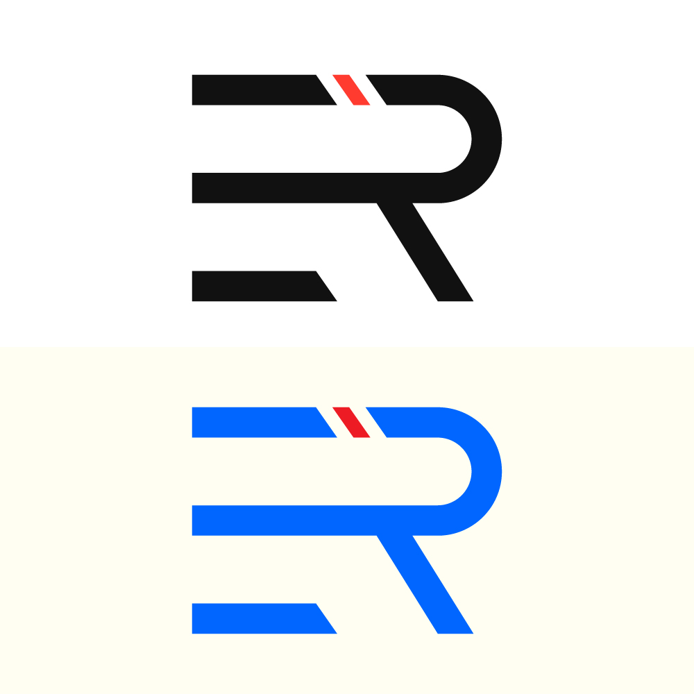 Modern ER Monogram Logo Template  Creative Letter ER Logo Design