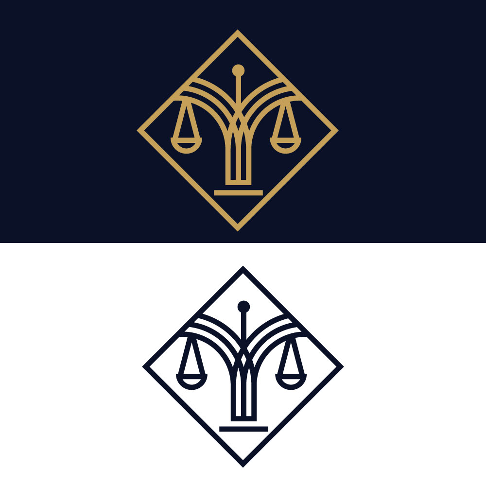 Minimalist Gold Scales of Justice Logo Design – Law Firm, Attorney & Legal Consulting Vector