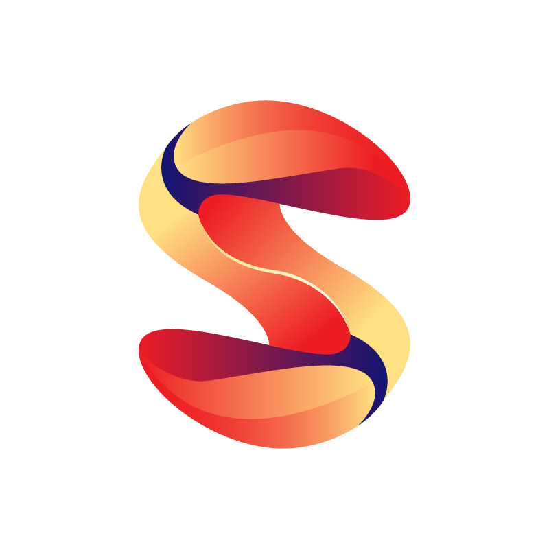 Abstract Gradient Ribbon Letter S Logo Template